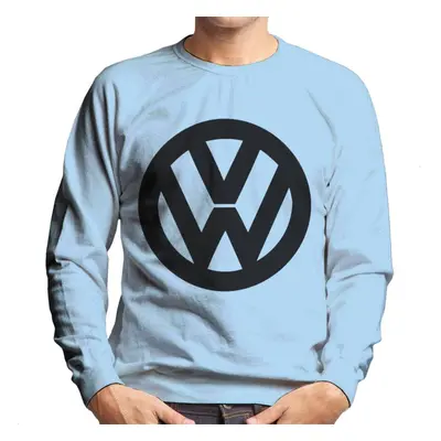 (M, Sky Blue) Volkswagen Classic Black VW Logo Men's Sweatshirt