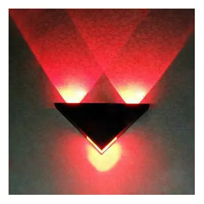 (Red) Modern High Power 3W LED Triangle Decoration Wall Light Sconce Spot