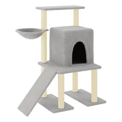 (light grey) vidaXL Cat Tree Cat Tower with Sisal Scratching Posts Cat Cando Light Grey