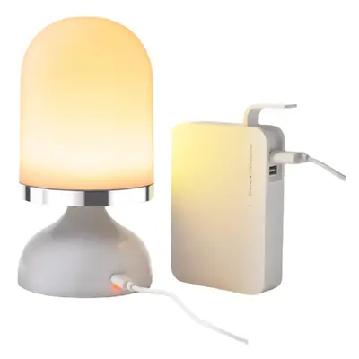 (Warm Light) Portable USB Rechargeable LED Night Light Hanging Stand Table Vibration Sensor Lamp