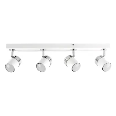 Modern Way Straight Bar Ceiling Spotlight Fitting in a Gloss White Finish - Complete 5w GU10 LED