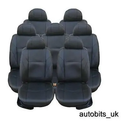 FULL SET BLACK PU LEATHER 7X SEAT COVERS FOR SEATER VW SHARAN TOURAN