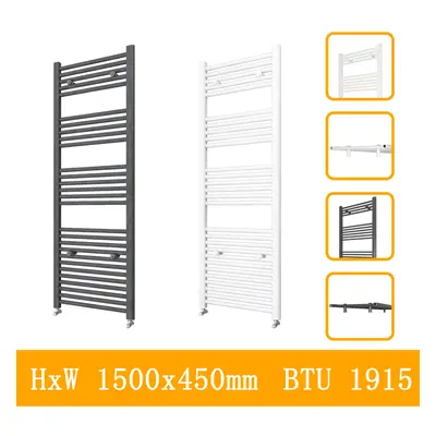 (white, 1500x450mm) Stylish Straight Towel Rail HeatingTowel Radiator