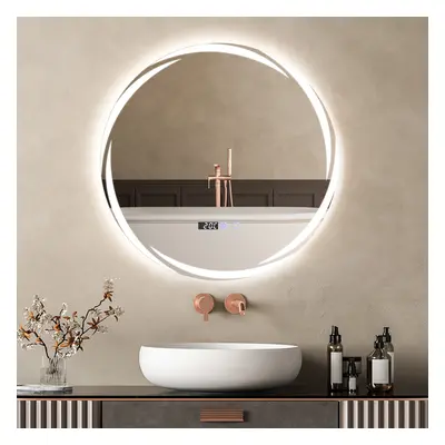 (C) Round LED Bathroom Mirror Î¦60 Wall Mounted Digital