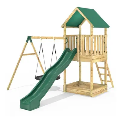 (Swing Charnwood) Rebo Modular Wooden Climbing Frame Adventure Playset