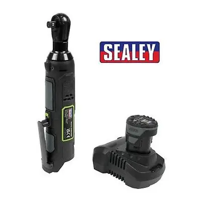 Sealey Cordless Ratchet 3/8" Drive Wrench 10.8V 2Ah Battery + Charger CP108VCRW