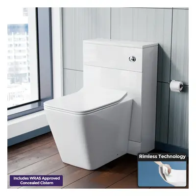 Modern D Shape Back To Wall WC Toilet and Concealed Cistern Tank