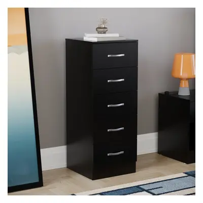 (Black) Riano Drawer Narrow Chest Bedroom Office Storage