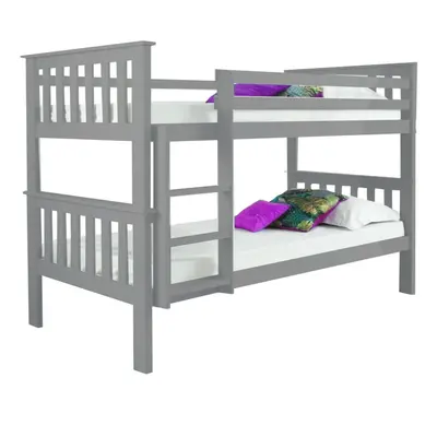 (Grey) Single Sleeper Bunk Bed Wooden Children's Bunk Bed Can be set up as single beds