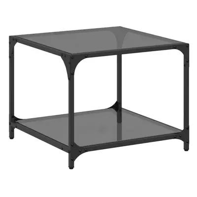 (black, x x cm/ pcs) vidaXL Coffee Tables with Black Glass Top End Table Side Table pcs Steel