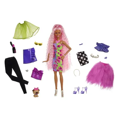 Barbie Extra Doll with Clothes and Accessories Pink Long Hair by Mattel