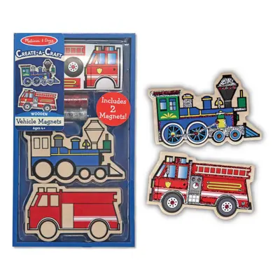 Melissa & Doug Create-A-Craft Wooden Vehicles Magnets (2 pieces)