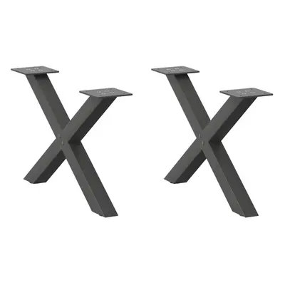 (anthracite, x (30-31) cm (40 mm)/ pcs) vidaXL Dining Table Legs X-Shaped Desk Legs Kitchen Meta