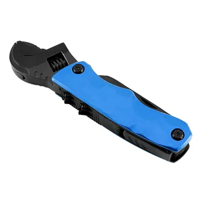 (Blue) In Multifunctional foldable wrench Outdoor Portable Multifunctional Tool Suitable For Out