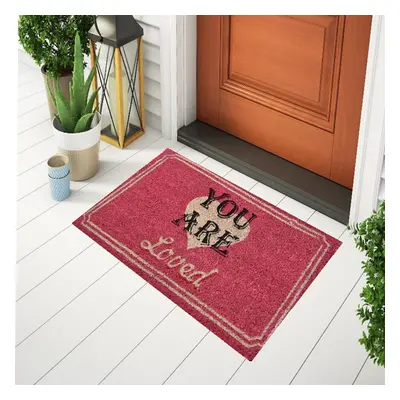 (DM114 You Are Loved) Door Mat Indoor Outdoor Rubber Back Matting 40x70cm