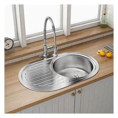 Topmount Round Single Bowl Stainless Steel Catering Kitchen Sink