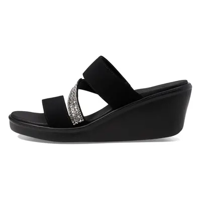 Skechers Women's Rumble ON-Social Glam Wedge Sandal Black