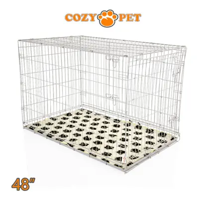 Dog Cage 48'' Grey by Cozy Pet Puppy Crate Inc Vet Bed DC48G + VB48C