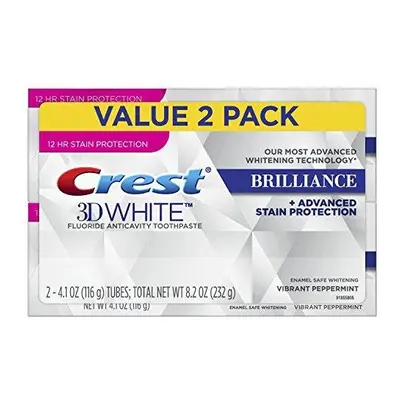 Crest 3D White Brilliance Vibrant Peppermint Toothpaste pack of