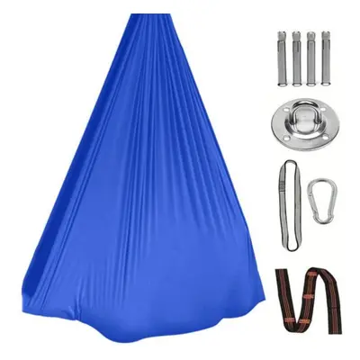 (blue, L) Sensory Therapy Swing Hammock Double Layer Fabric 300lbs Strong Load-bearing Capacity 