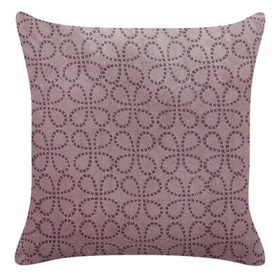 Velvet Cushion Geometric Pattern x cm Pink LARKSPUR