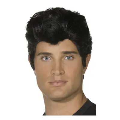 Smiffy's Danny Wig - Black - wig danny fancy dress grease black smiffys 50s official costume men