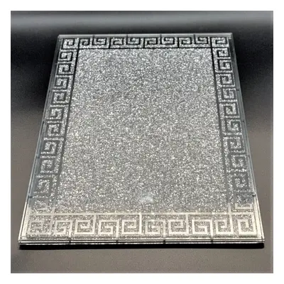 Crushed Diamond Silver Crystal Chopping Board Glass Worktop Place Mat