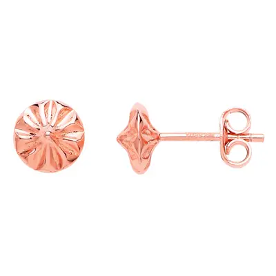 Jewelco London Ladies Rose Gold-Plated Sterling Silver Sunshine Flower Stud Earrings - GVE642