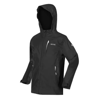 (7-8 Yrs, Black) Regatta Kids Calderdale II Waterproof Full Zip Jacket Coat