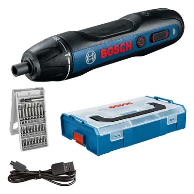 Bosch Professional cordless screwdriver Bosch Go (incl. 25-Piece Bit Set, USB Charging Cable, L-