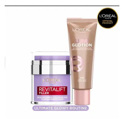 (Glotion Medium Glow + Water Cream) Hydrating Skincare Duo | Glow-Boosting Lotion & Moisture-Ric