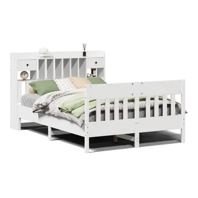 vidaXL Bed Frame without Mattress Bed Base White 160x200 cm Solid Wood Pine