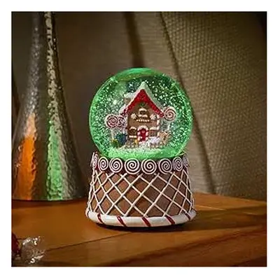 Christmas Snow Globe Decoration Musical LED Light Up Gingerbread House Ornament