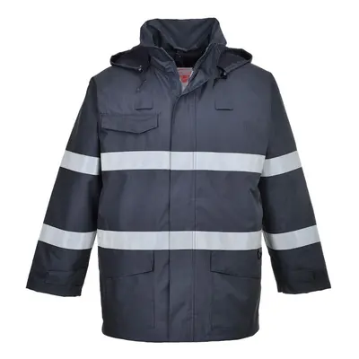 (M, Navy) Portwest Mens Bizflame Rain Jacket