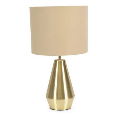 ValueLights Jax Gold Dimmable Touch Table Lamp with Beige & Gold Shade