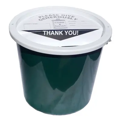 10 Charity Money Collection Buckets 5.7 Litres - Bottle Green