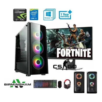 Gaming PC Computer Bundle Quad Core i5 16GB SSD+1TB Win 2GB GT730