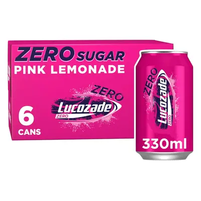 (Lucozade Zero Fizzy Drink, Pink Lemonade Flavour, Sugar Free, Low Calorie, Pack, 330ml Cans) Lu