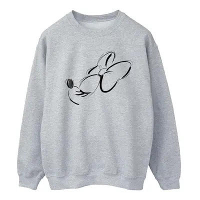 (L, Sports Grey) Disney Womens/Ladies Minnie Mouse Nose Up Sweatshirt