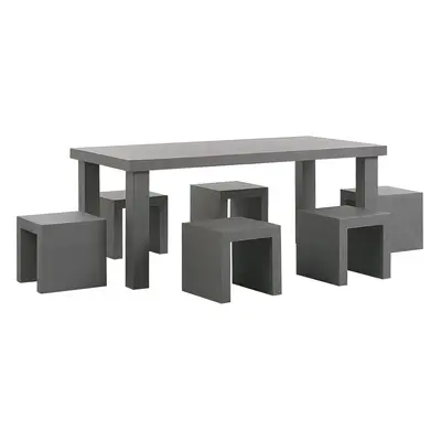 Dining Set for TARANTO Concrete 180x90x76 cm Grey