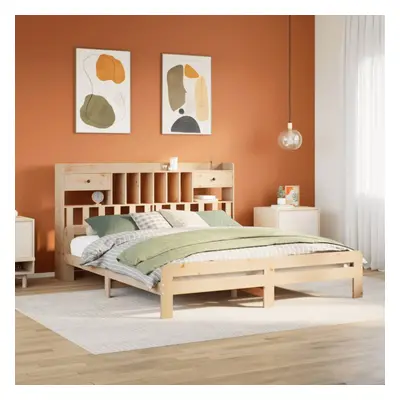 vidaXL Bookcase Bed without Mattress 180x200 cm Super King Solid Wood Pine