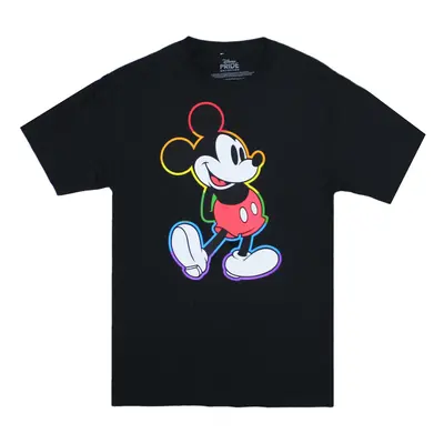 Disney Mickey Mouse Pride Outline T-Shirt (X-Large) Black