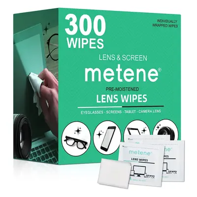 Lens Cleaning Wipes, Pre-Moistened and Individually Wrapped Eyeglass Wipes, Glasses Cleaner -Gre