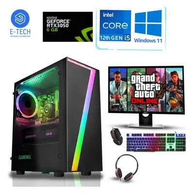 Gaming PC Bundle Intel i5 12400F 16GB DDR4 6GB RTX 1TB M.2 Wins11