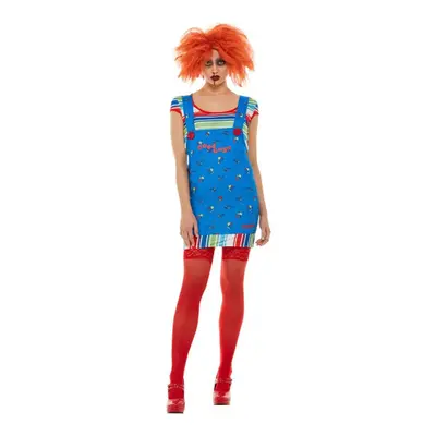 Chucky costume lady blue with uppers and short dungarees dress costume for women Size