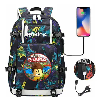 ROBLOX Game USB Headset Youth Student Schoolbag Men and Women Backpack