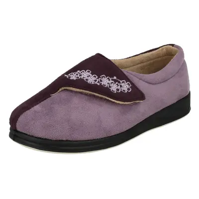 (UK 5, Purple) Ladies Padders Wide Fitting Memory Foam Slippers Hug - EE Fit