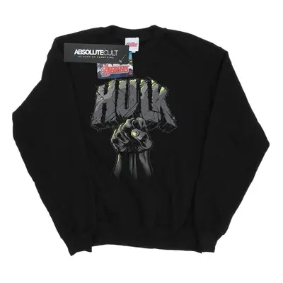 (M, Black) Marvel Mens Hulk Punch Logo Sweatshirt