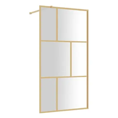 vidaXL Walk-in Shower Wall Bath Screen Shower Screen with Clear ESG Glass Gold