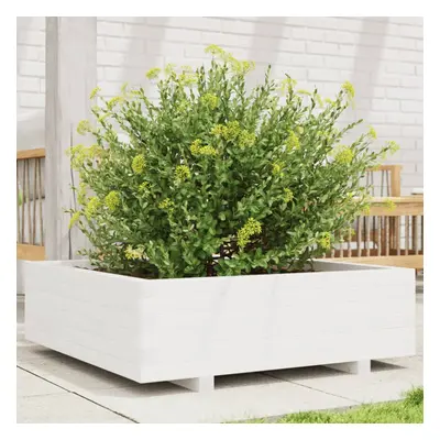 vidaXL Garden Planter Outdoor Flower Pot Planter Pot White Solid Wood Pine